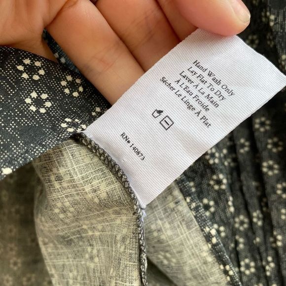 LoveShackFancy Black Cream Floral Button Mock Neck Blouse Size Medium - Picture 5 of 9